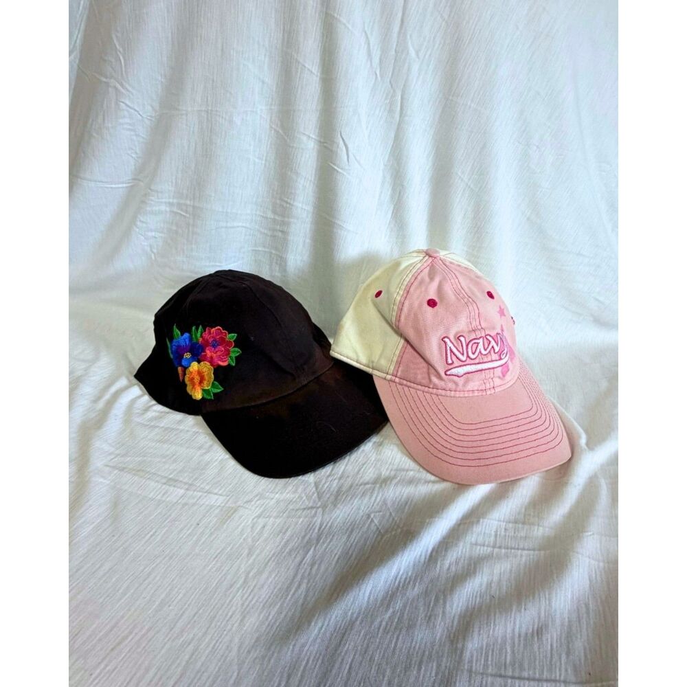 Adidas & Liz Claiborne Baseball Cap Lot of 2 Cotton Hats - Pink Black